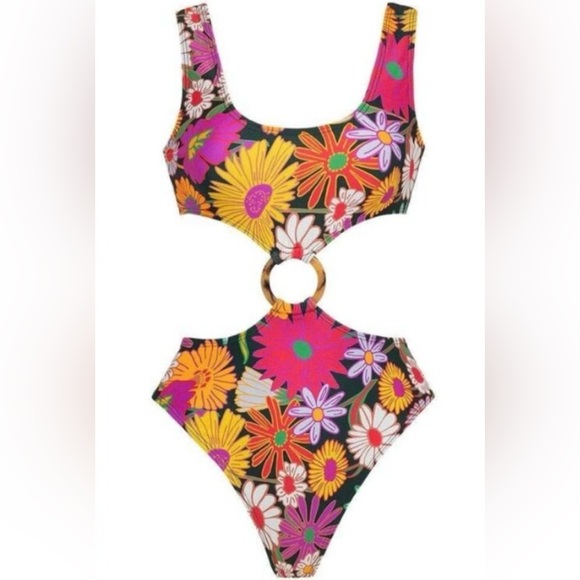Montce Other - Montce Retro Floral Cutout One Piece Swimsuit